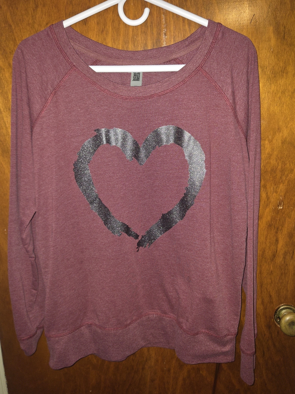 Women’s Maroon Heart Scoopneck Sweatshirt